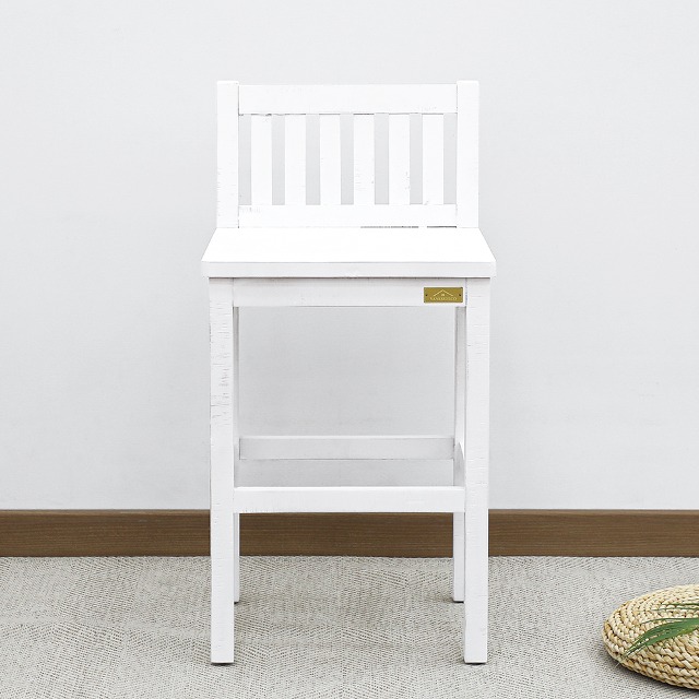 [스크래치A등급][White] 원목 아일랜드 식탁 보조 의자(1개)